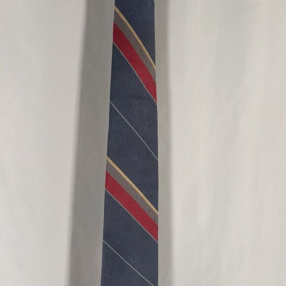 Polo Ralph Lauren Tie Men's 57" Blue Red Striped 100% Silk 3" Wide - Picture 3 of 7